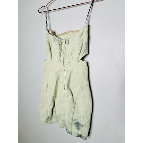 HERVÉ LÉGER Green Knit Strapless Bodycon Boucle Mini Dress Size Medium - Picture 7 of 14